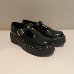 Black Platform Mary Jane Shoes